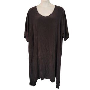 Conjuring Rebecca Floeter Black Silk V Neck Short Sleeve Dress Flowy Size 1 Art